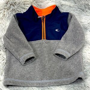 Carter's Gray and Navy Sweatshirt with Orange Accents